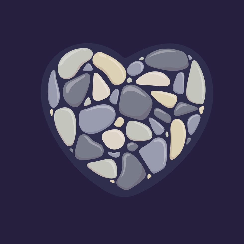 Pebble Art of Heart vector