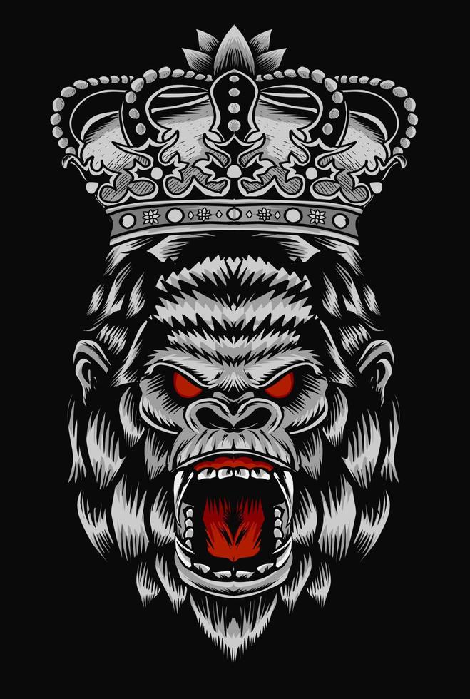 illustration vector king gorilla head