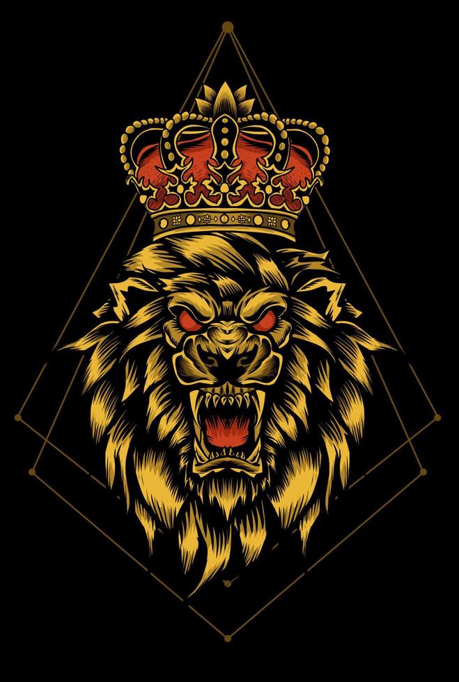 ilustración vectorial rey león vector