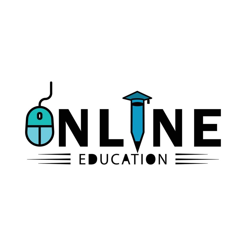 Education online flat icon with writ. Design  vector