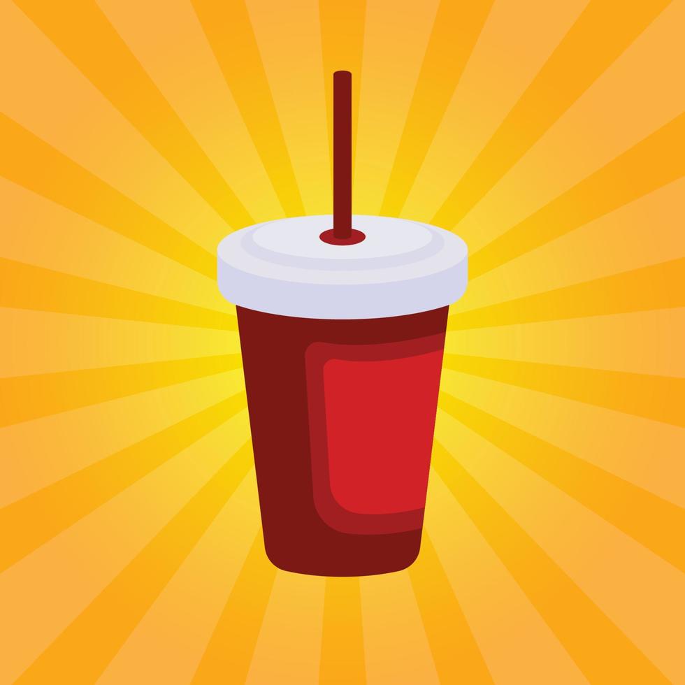 Fresh drink poster with rays background. fresh drink flat icon. promotional banner design. Design template vector