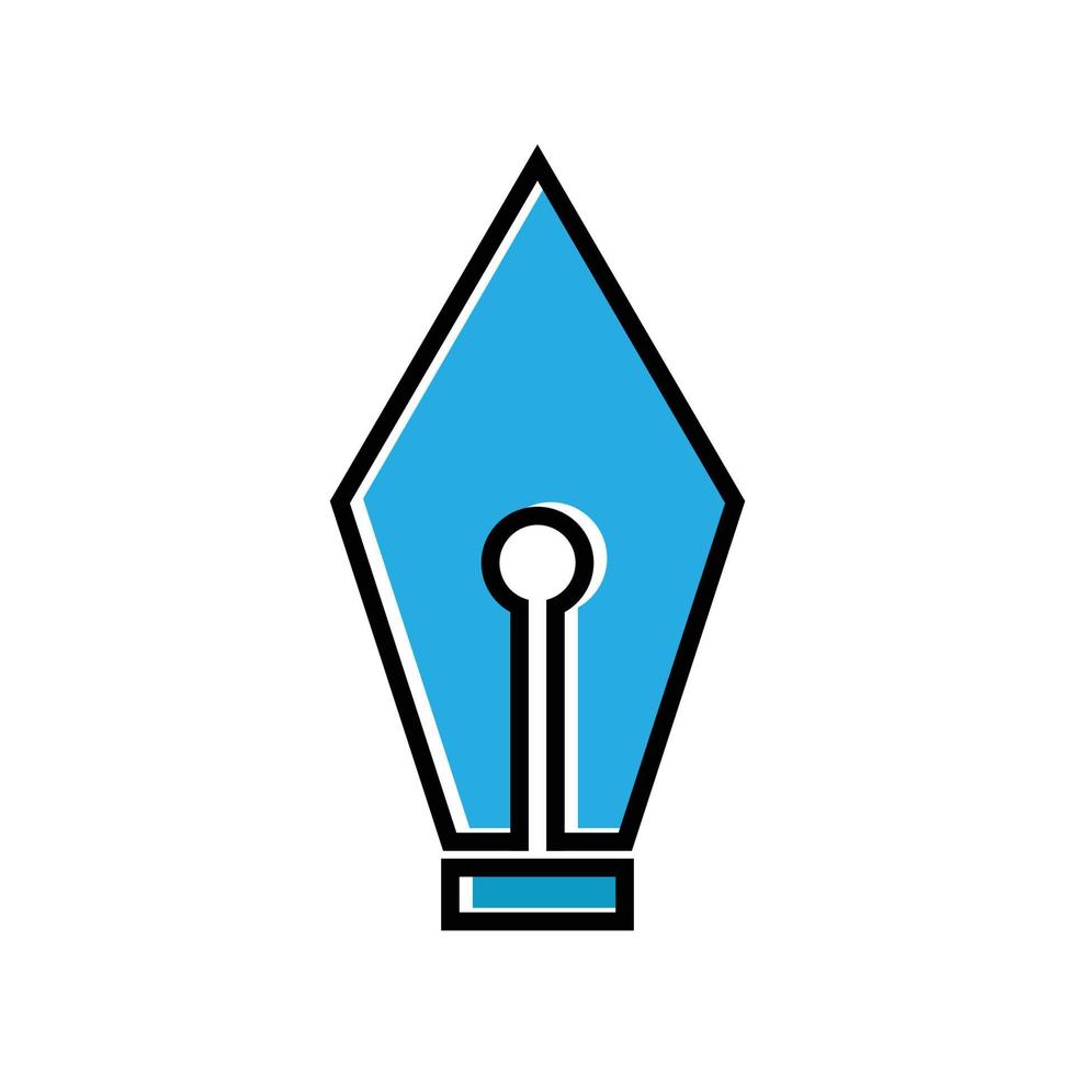 icono de pluma estilográfica plana. símbolo de la educación. vector de plantilla de diseño
