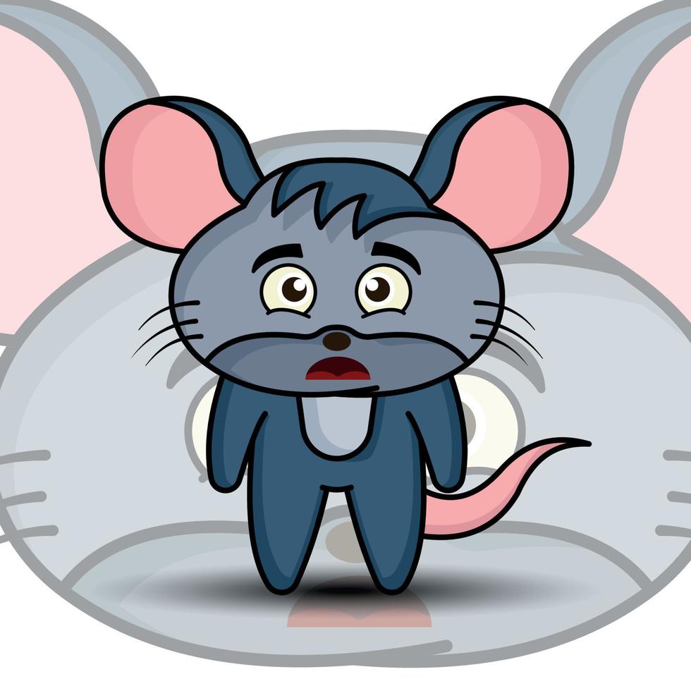 Illustration cute mouse cartoon character . illustration flat style.  Suitable for prints design, children book, children t shirt etc. design template vector