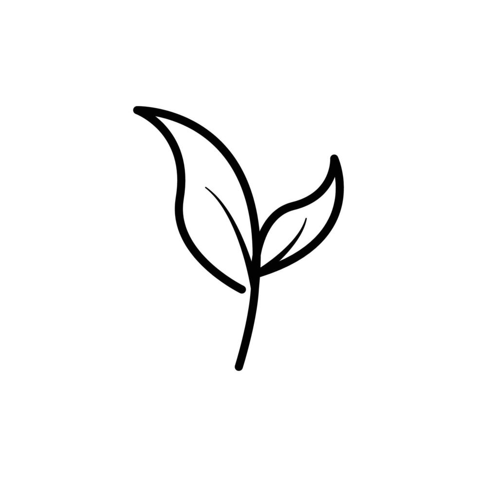 hoja y icono de línea vegetariana. vector de plantilla de diseño