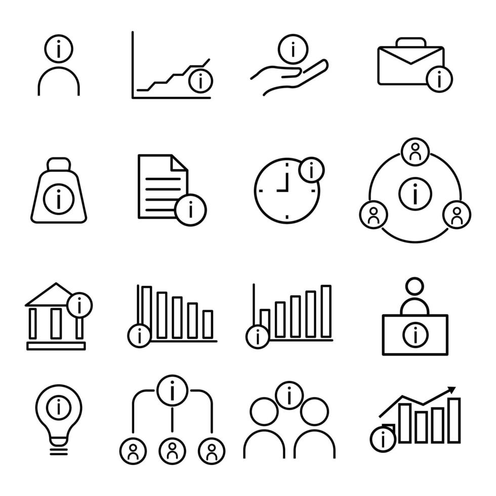 Business information set line icon. Design template vector