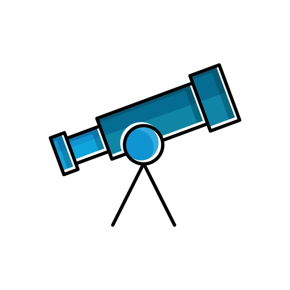 Telescope flat icon. Design template vector