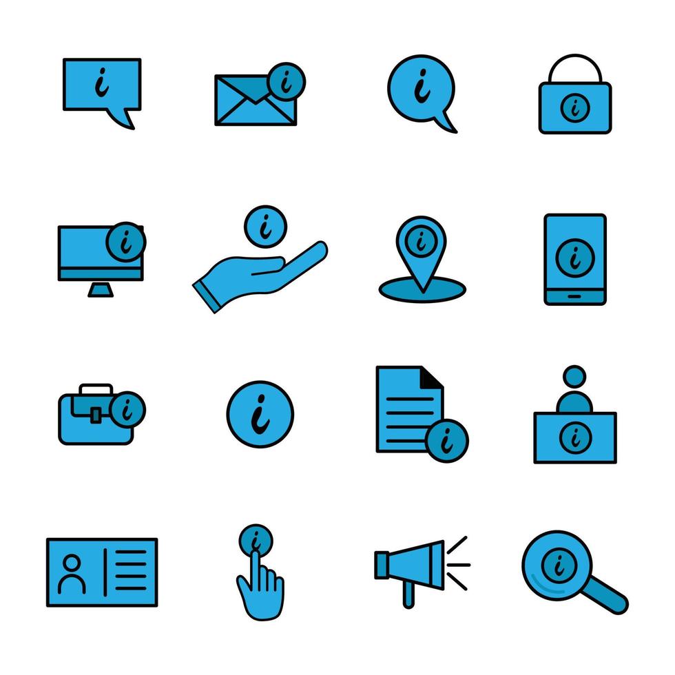 Information set flat icon. Design template vector