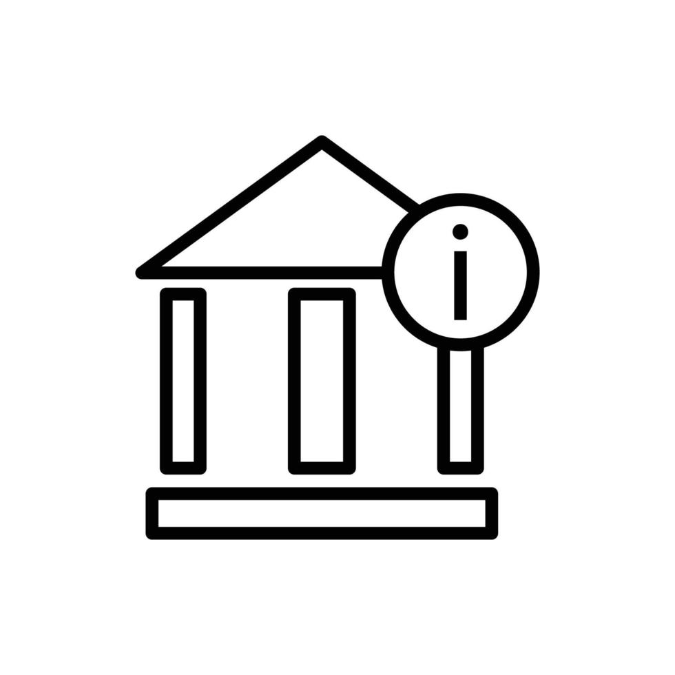 icono de línea de información bancaria. vector de plantilla de diseño