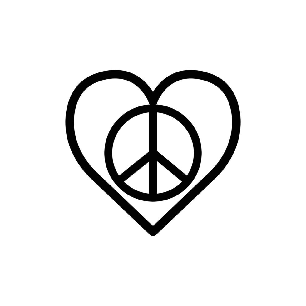 Peace line symbol. love and peace icon. Design template vector