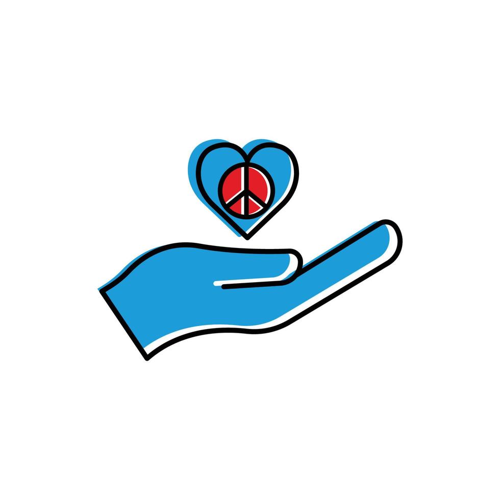 Peace flat symbol. hand and love in peace icon. Design template vector