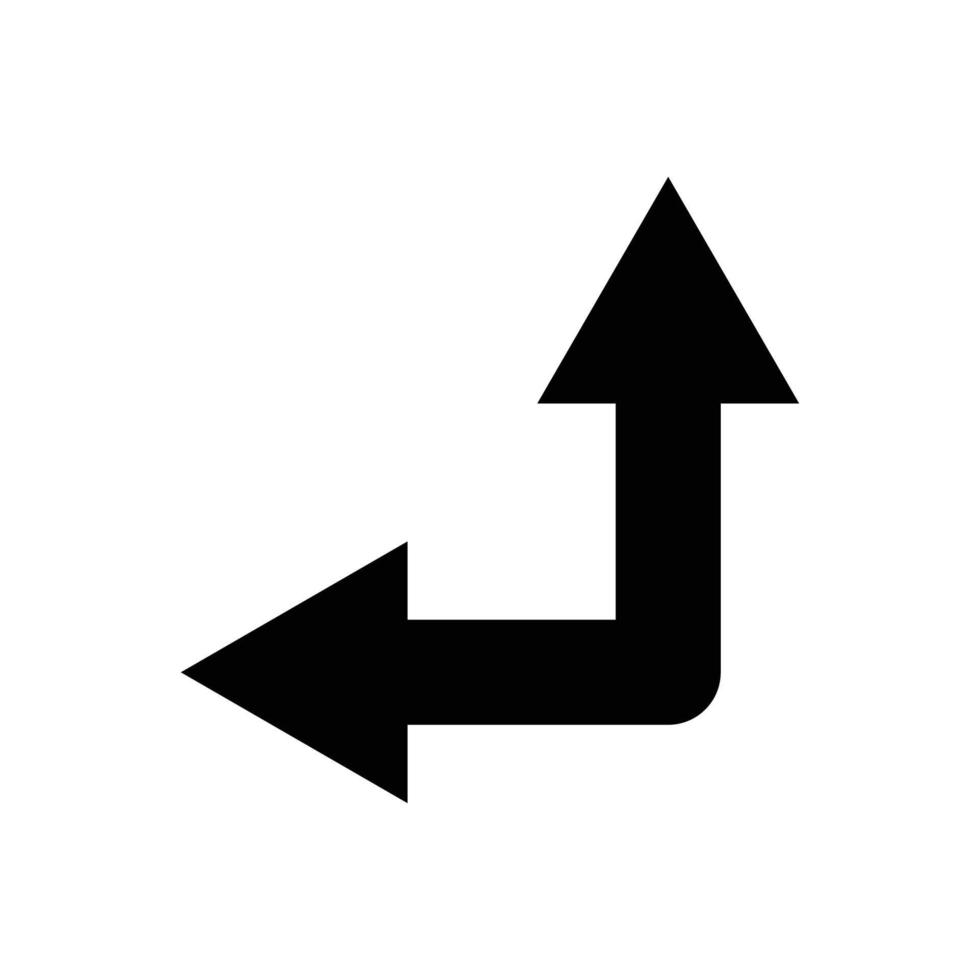 icono de flecha conectado a la izquierda y a la derecha. vector de plantilla de diseño