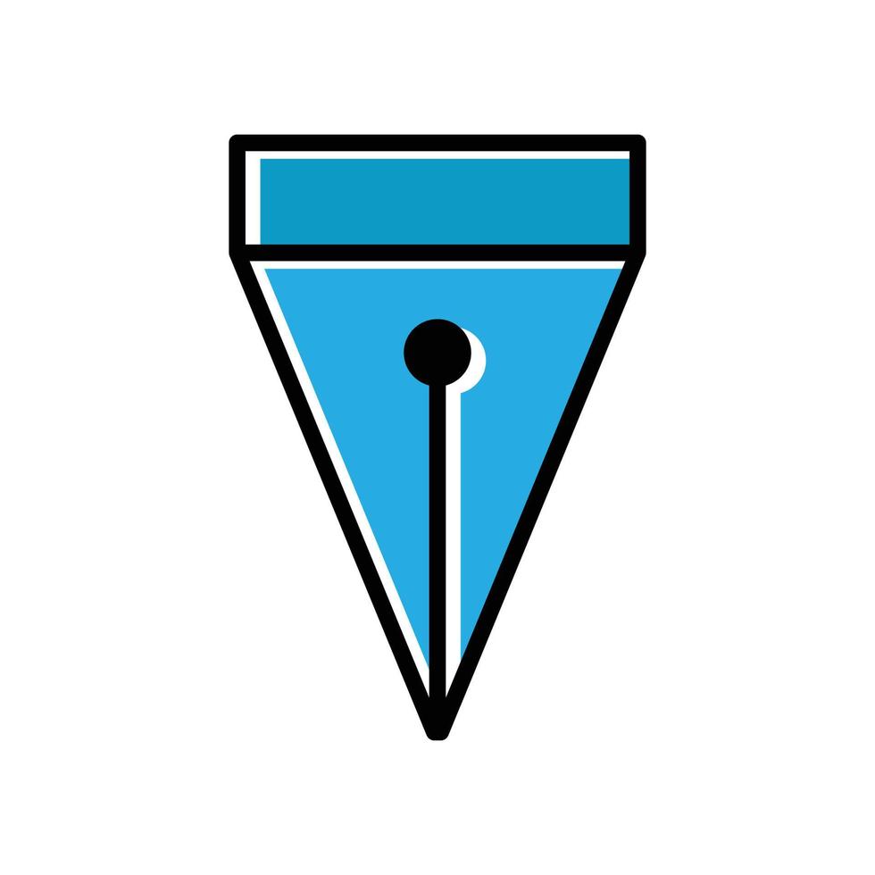 Fountain pen flat icon. Education symbol. Design template vector