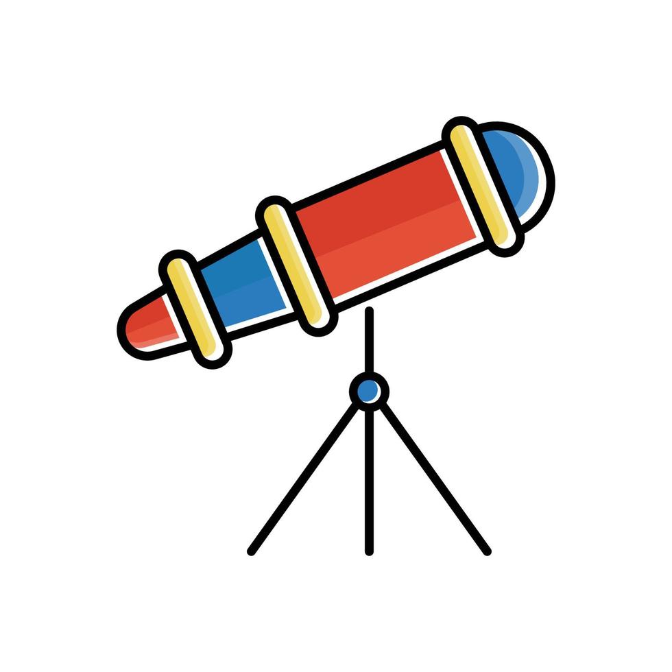 Telescope flat icon. Design template vector