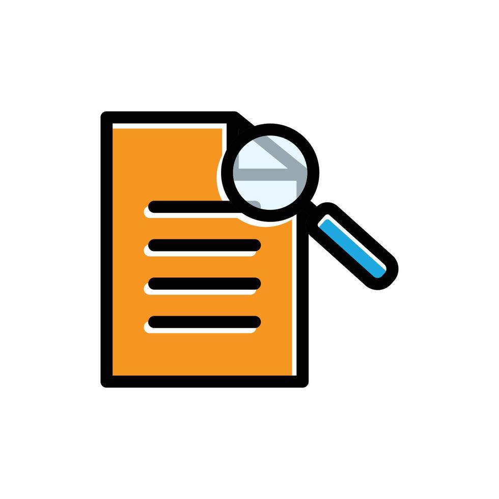 Elderly flat icon, reading using a magnifying glass. Design template vector