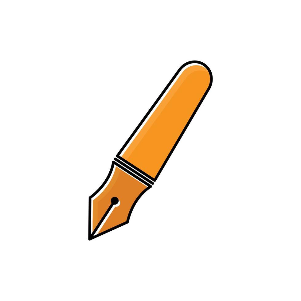 Fountain pen flat icon. Education symbol. Design template vector