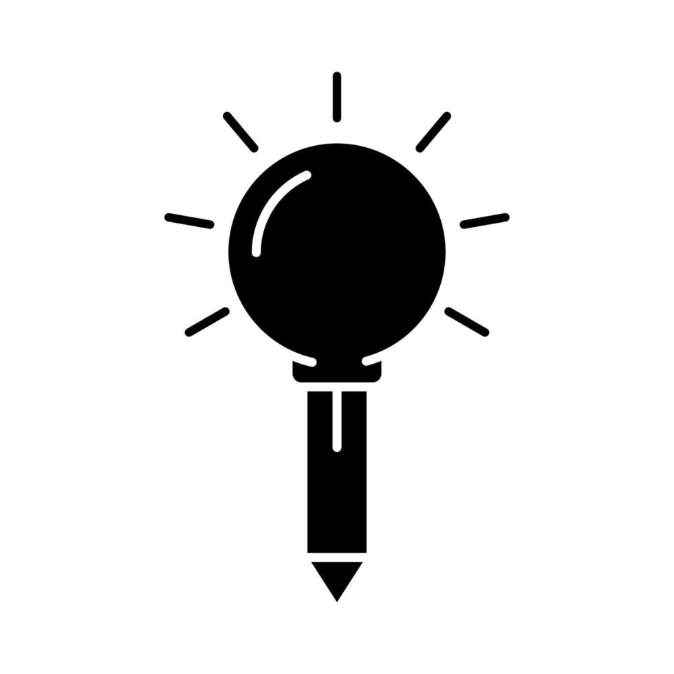 Education idea icon. light bulb and pencil. glyph style logo icon. suitable for education. design template vector