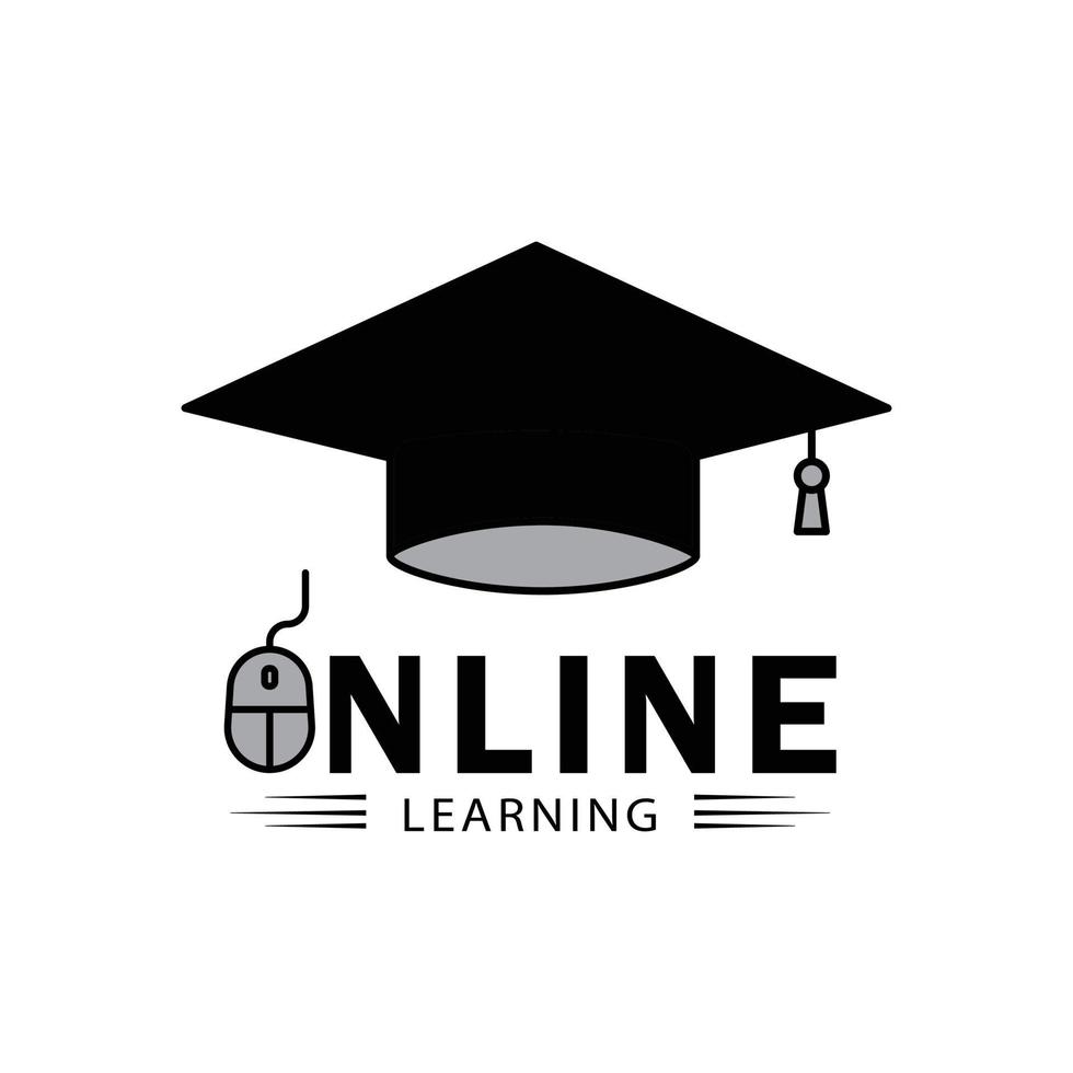 Online learning icon with writing. Design template vector