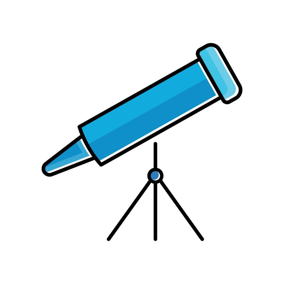 Telescope flat icon. Design template vector