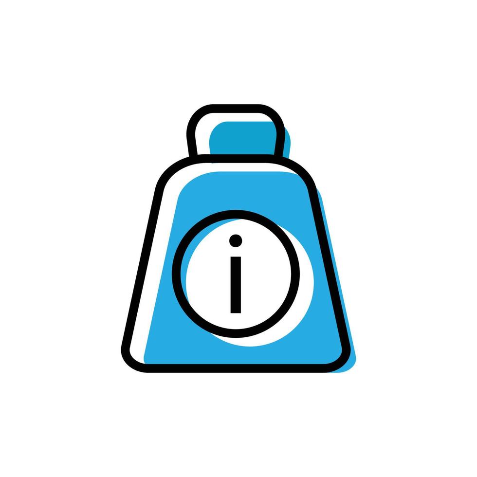 Bag business information flat icon. Design template vector