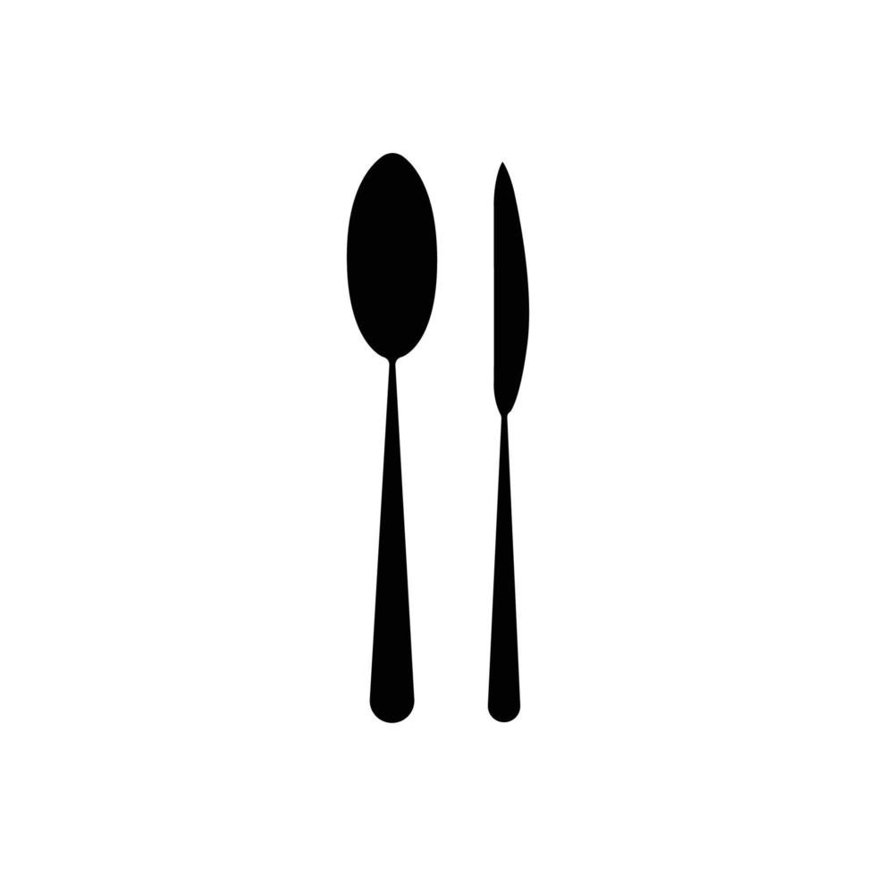 Spoon and knife icon. Design template vector