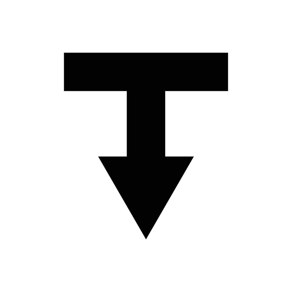 T-junction arrow icon. Design template vector