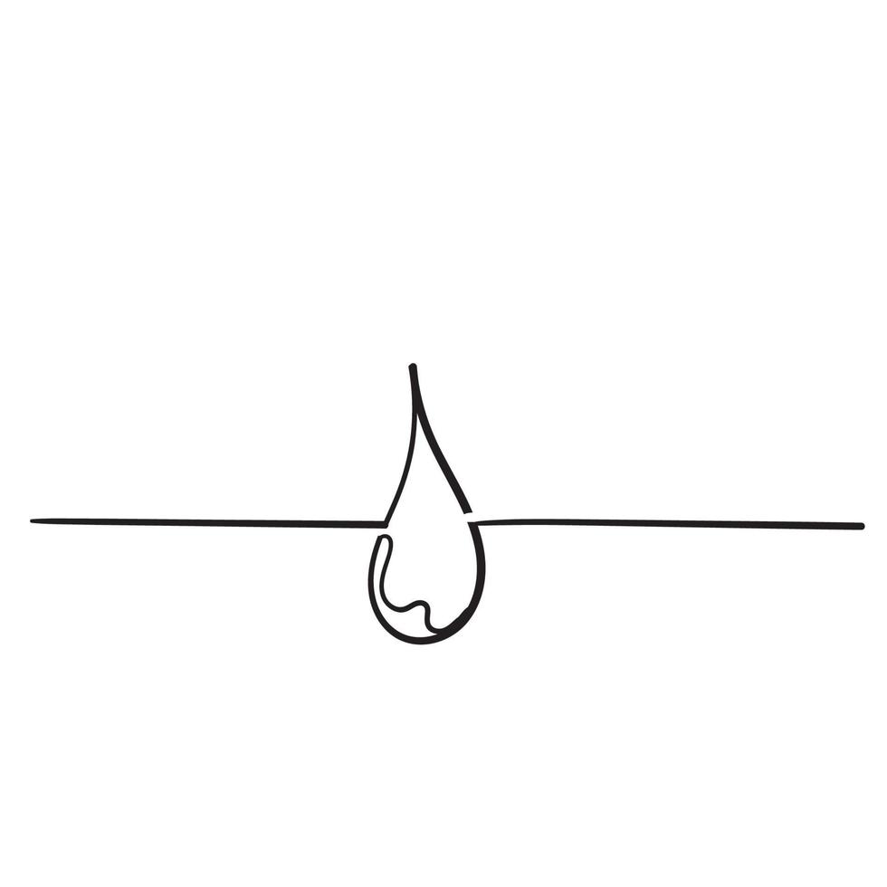 Water drops icon. Liquid drop symbol illustration with handdrawn doodle style vector