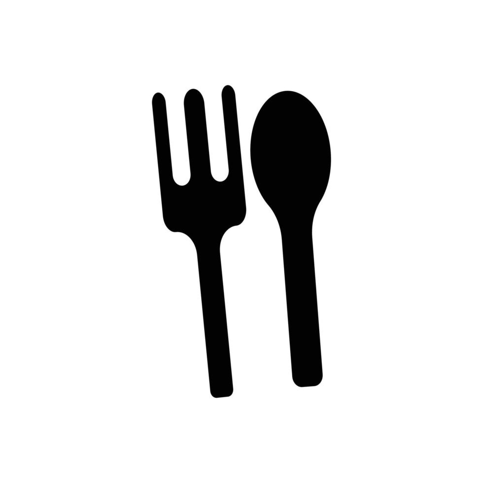 Restaurant symbol, spoon and fork icon. Design template vector