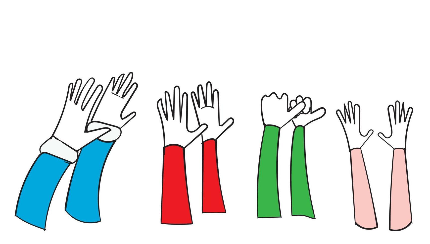 applause hand drawn illustration with doodle style isolated on white background vector