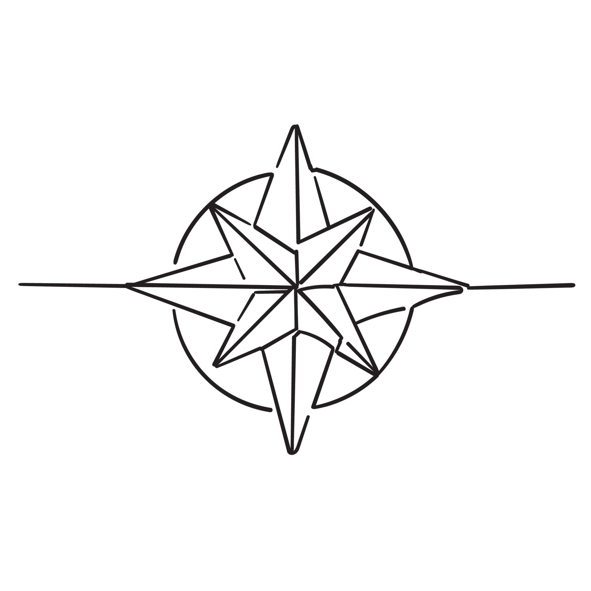 doodle compass illustration symbol handdrawn style 4855497 ...