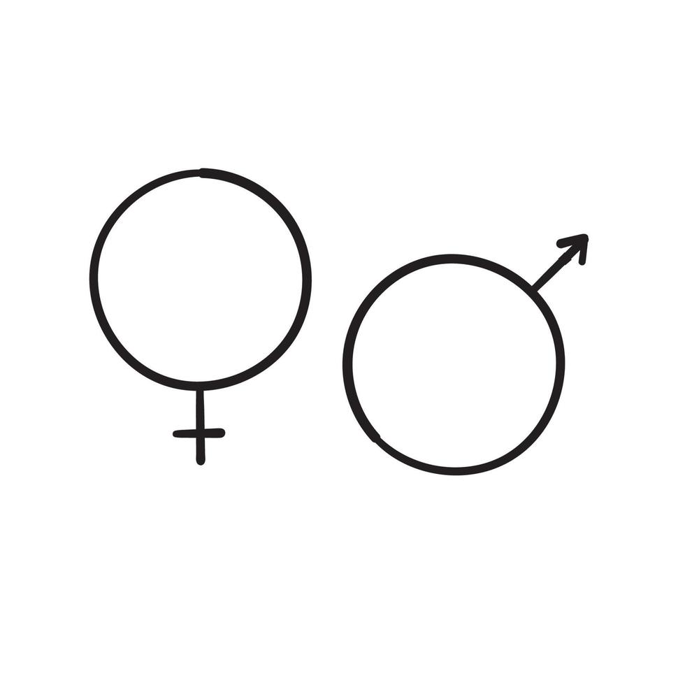 género signo símbolo icono vector ilustración estilo dibujado a mano