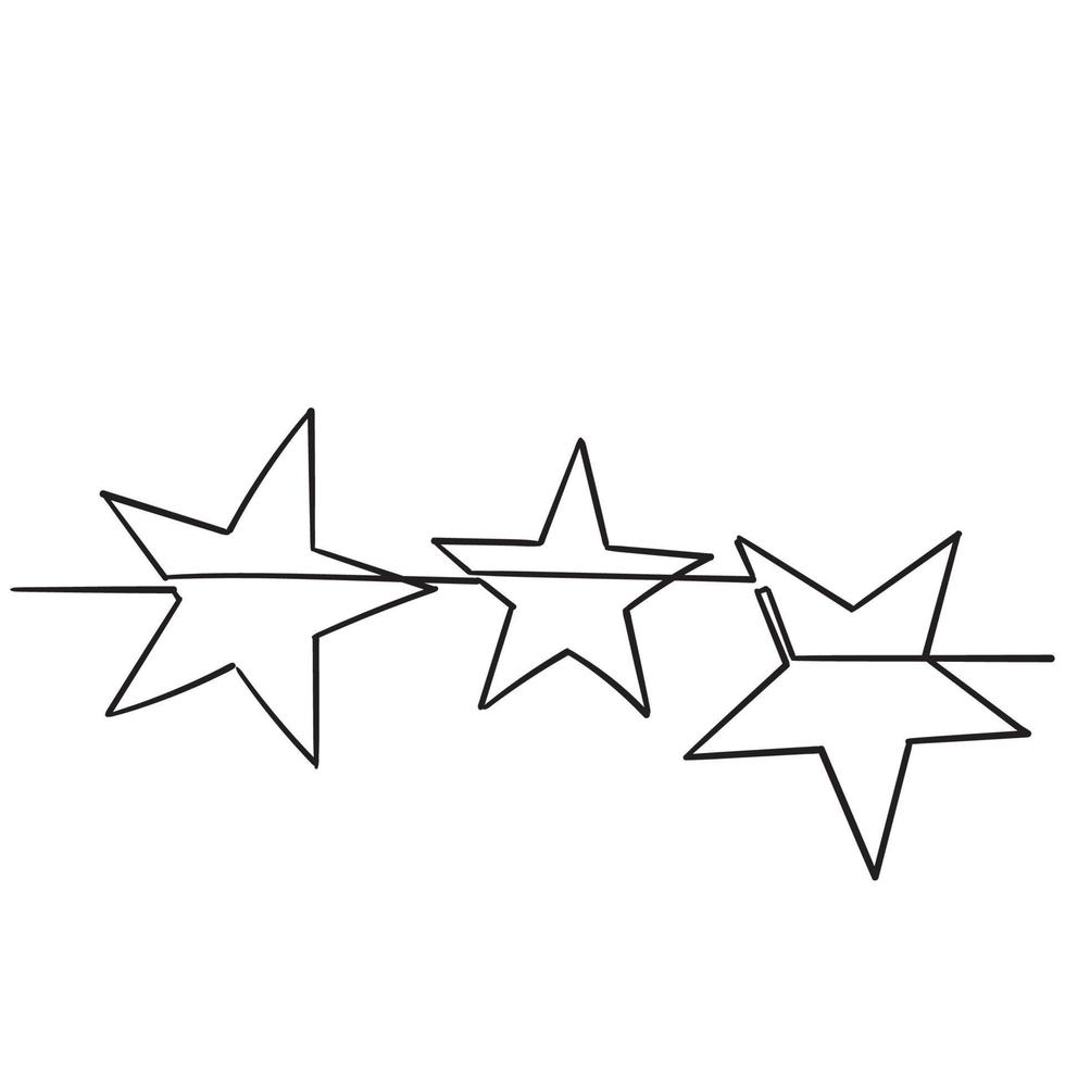 doodle estrellas ilustración handdrawn estilo de dibujos animados aislado vector