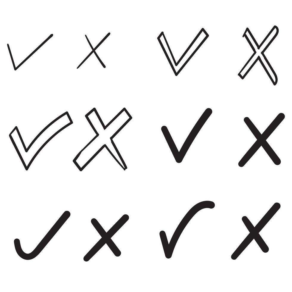 doodle check mark illustration vector