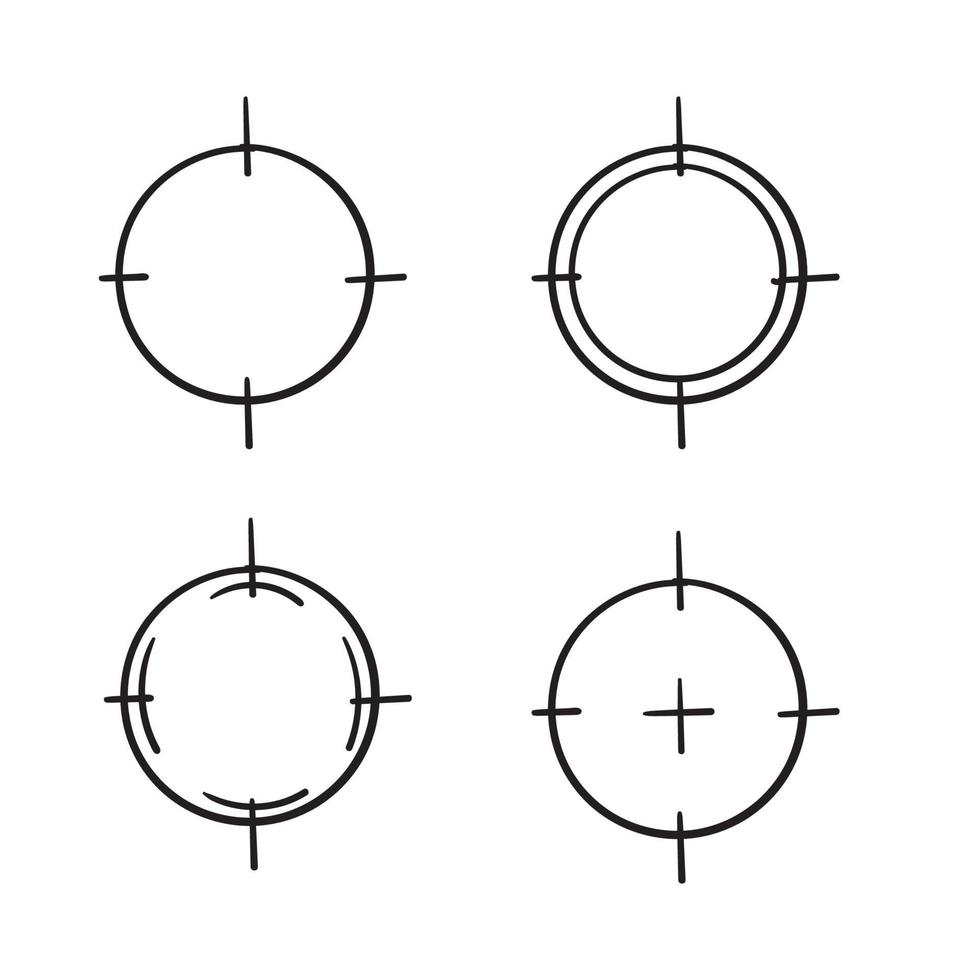 target icon illustration with handdrawn doodle style vector