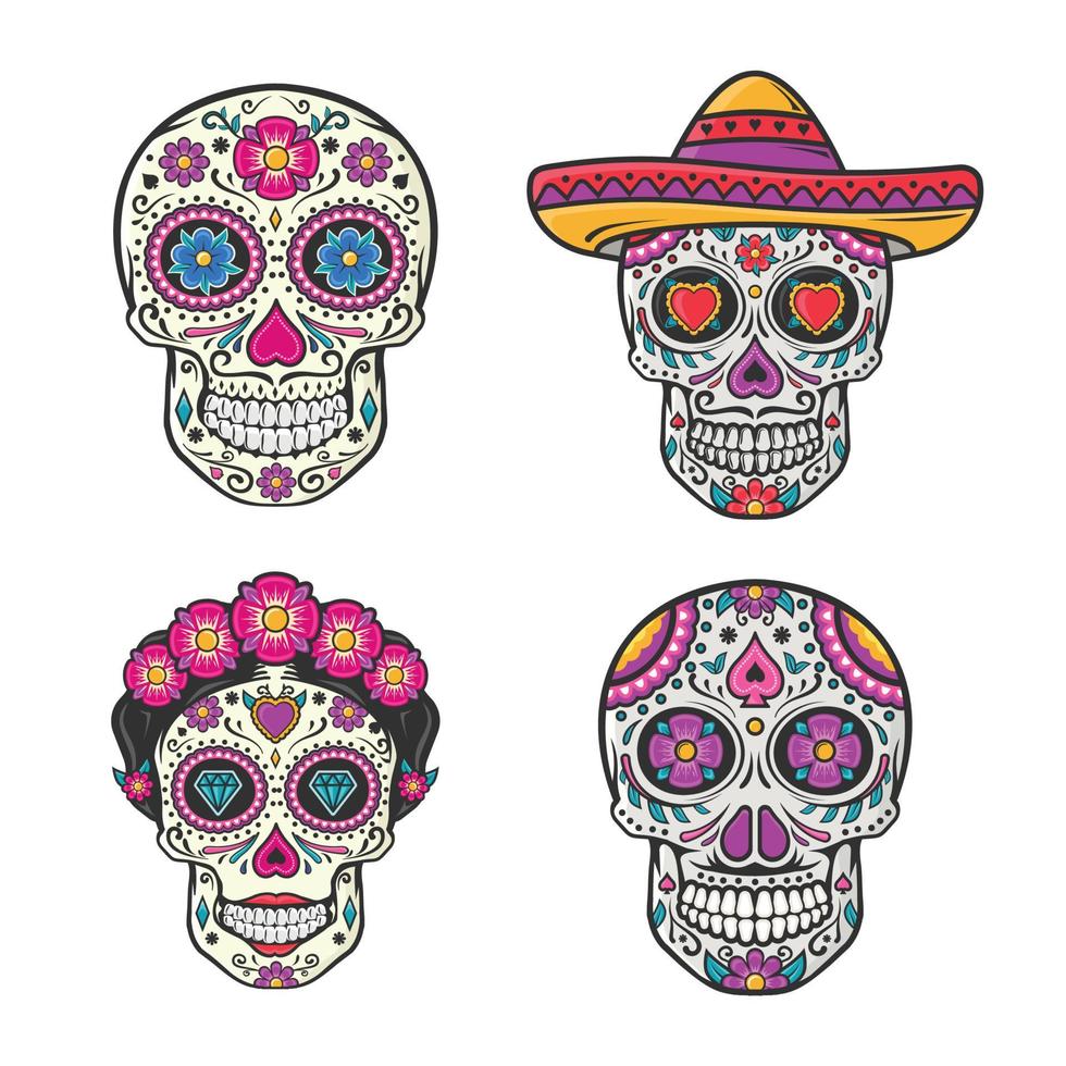 dia de muertos calavera vector