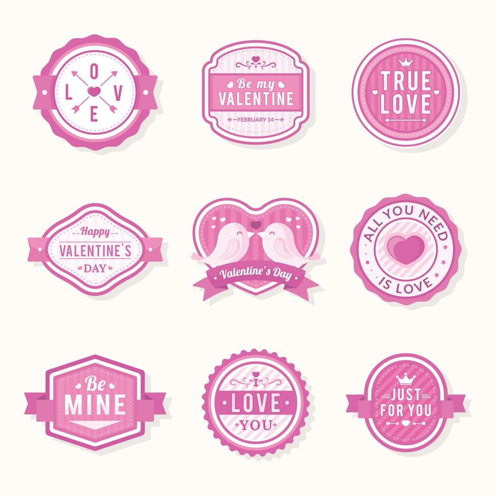 vintage valentine sticker vector