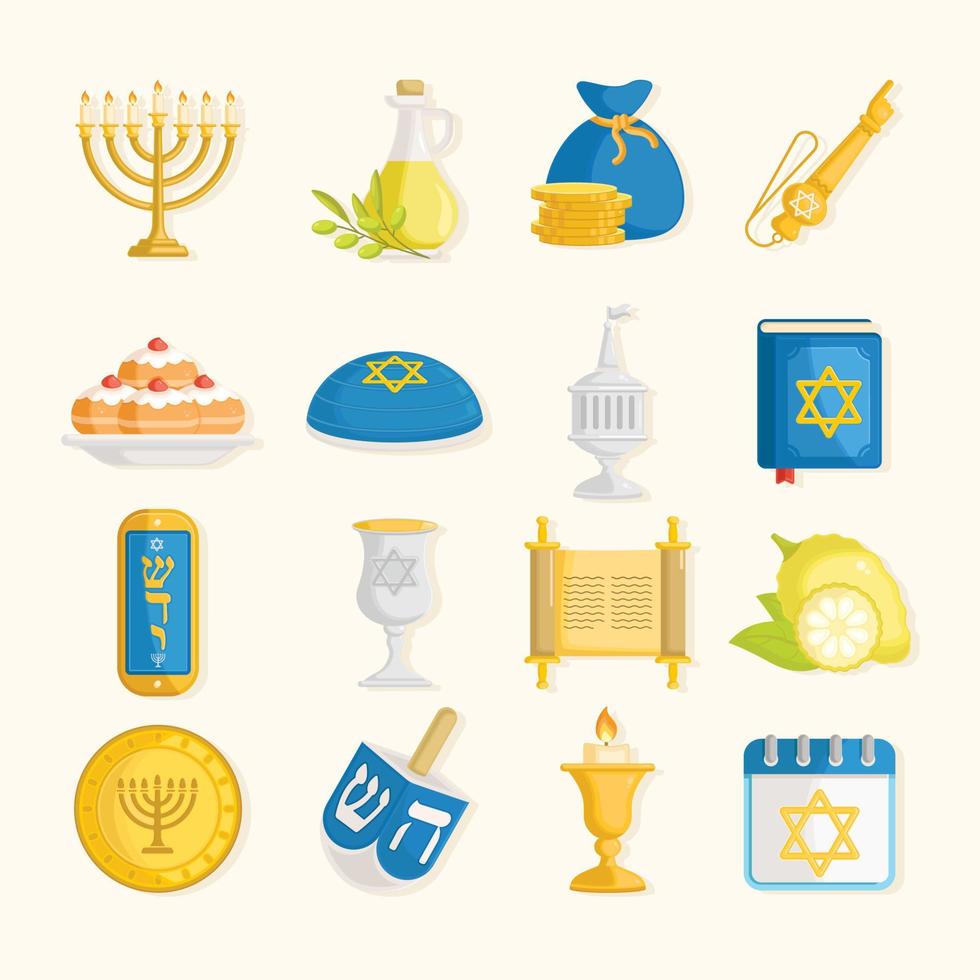 hanukkah design element vector