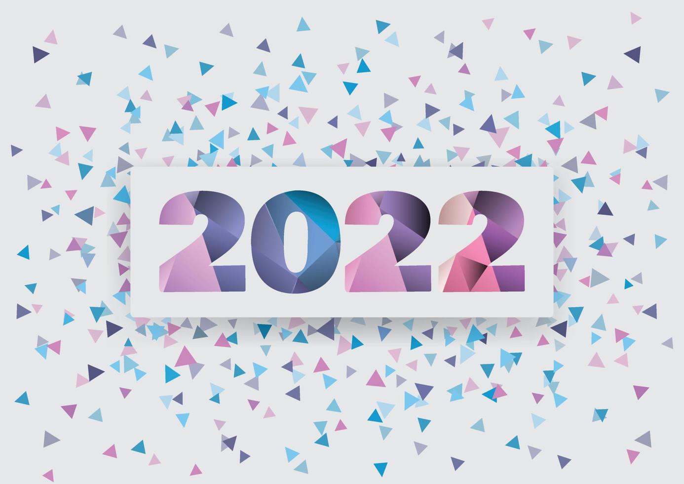 Beautiful Happy New Year 2022. Modern design with colorful confetti background, vector illustration