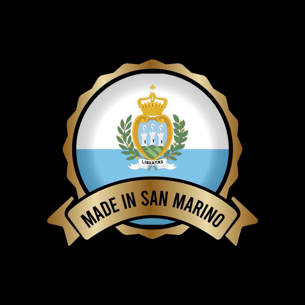 Gold Badge Stamp Label Button Made in san marino vector