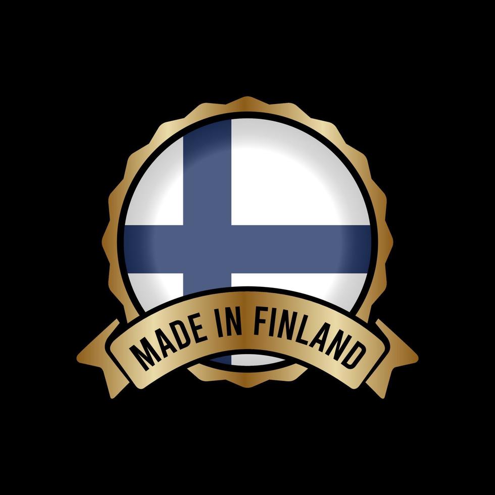 Gold Badge Stamp Label Button Made in finland vector