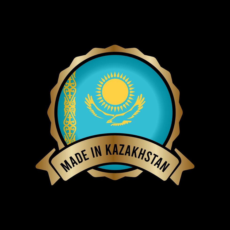 Gold Badge Stamp Label Button Made in kazakhstan vector