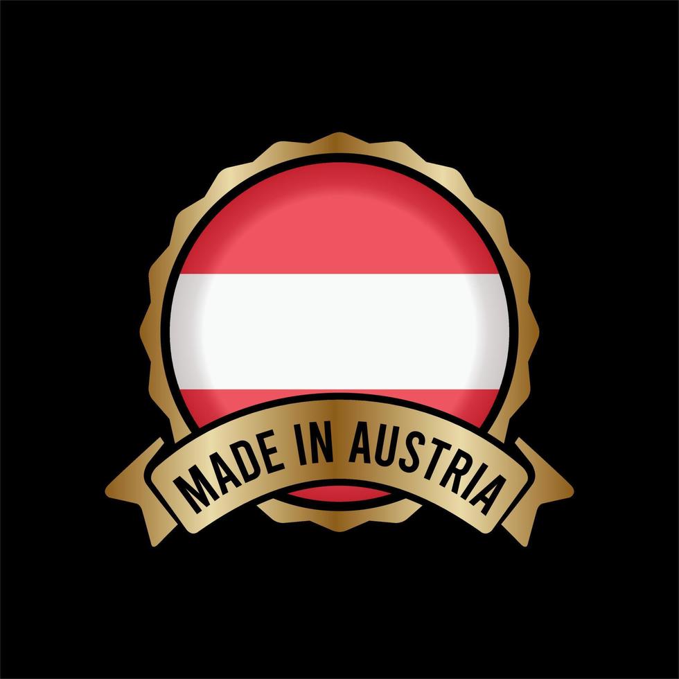 Gold Badge Stamp Label Button Made in austria vector