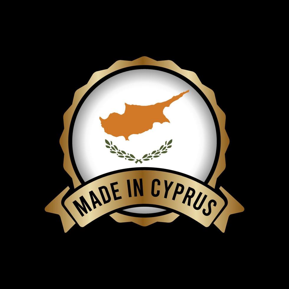Gold Badge Stamp Label Button Made in cyprus vector