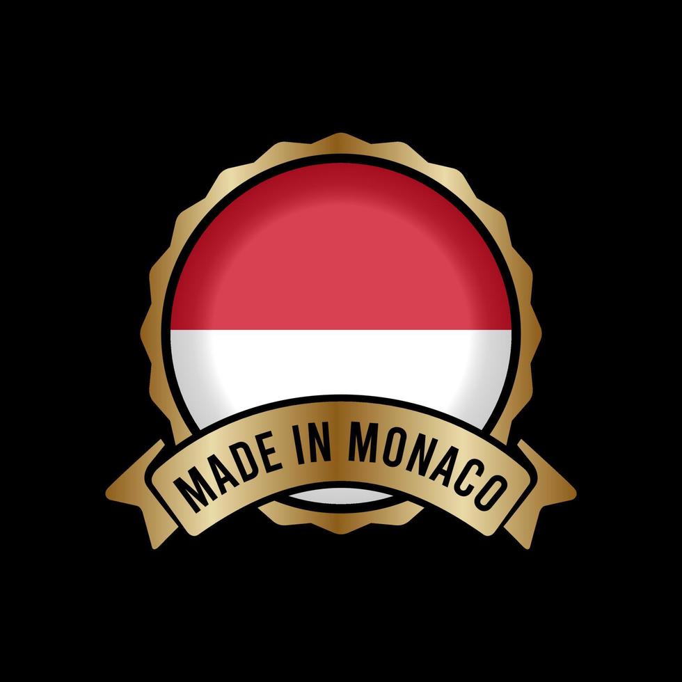 Gold Badge Stamp Label Button Made in monaco vector