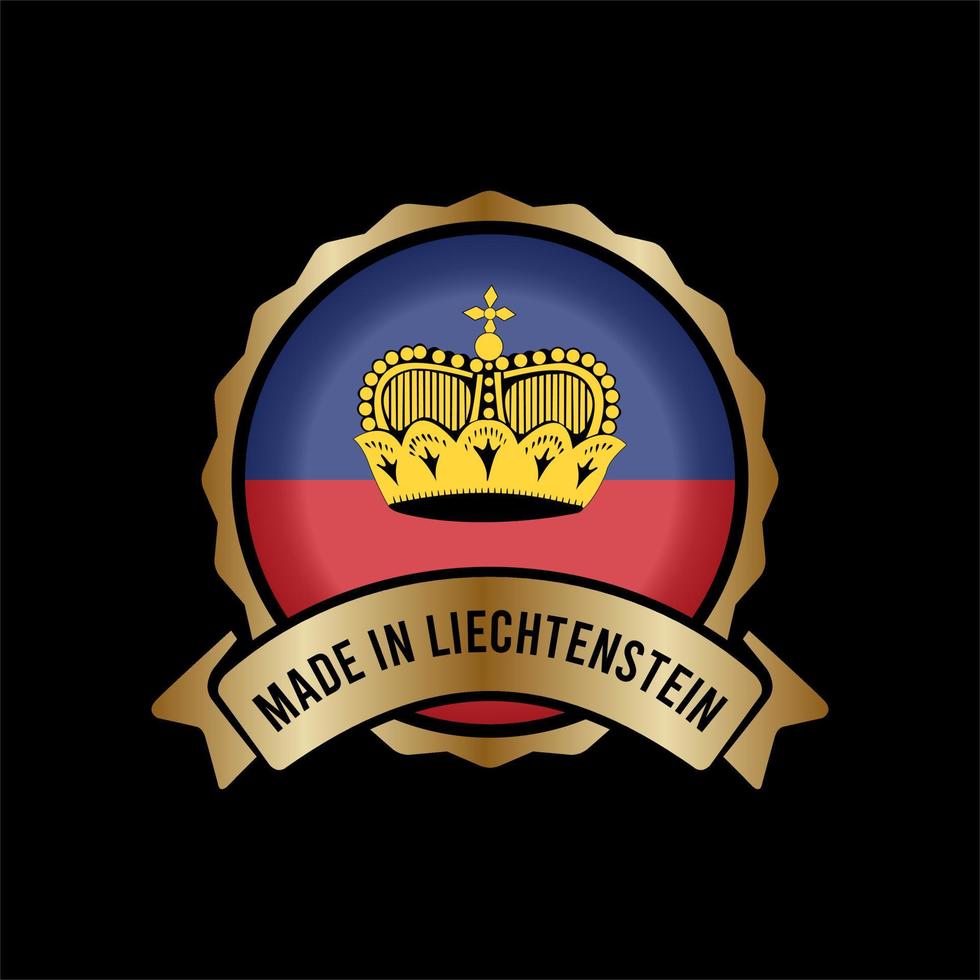 Gold Badge Stamp Label Button Made in liechtenstein vector