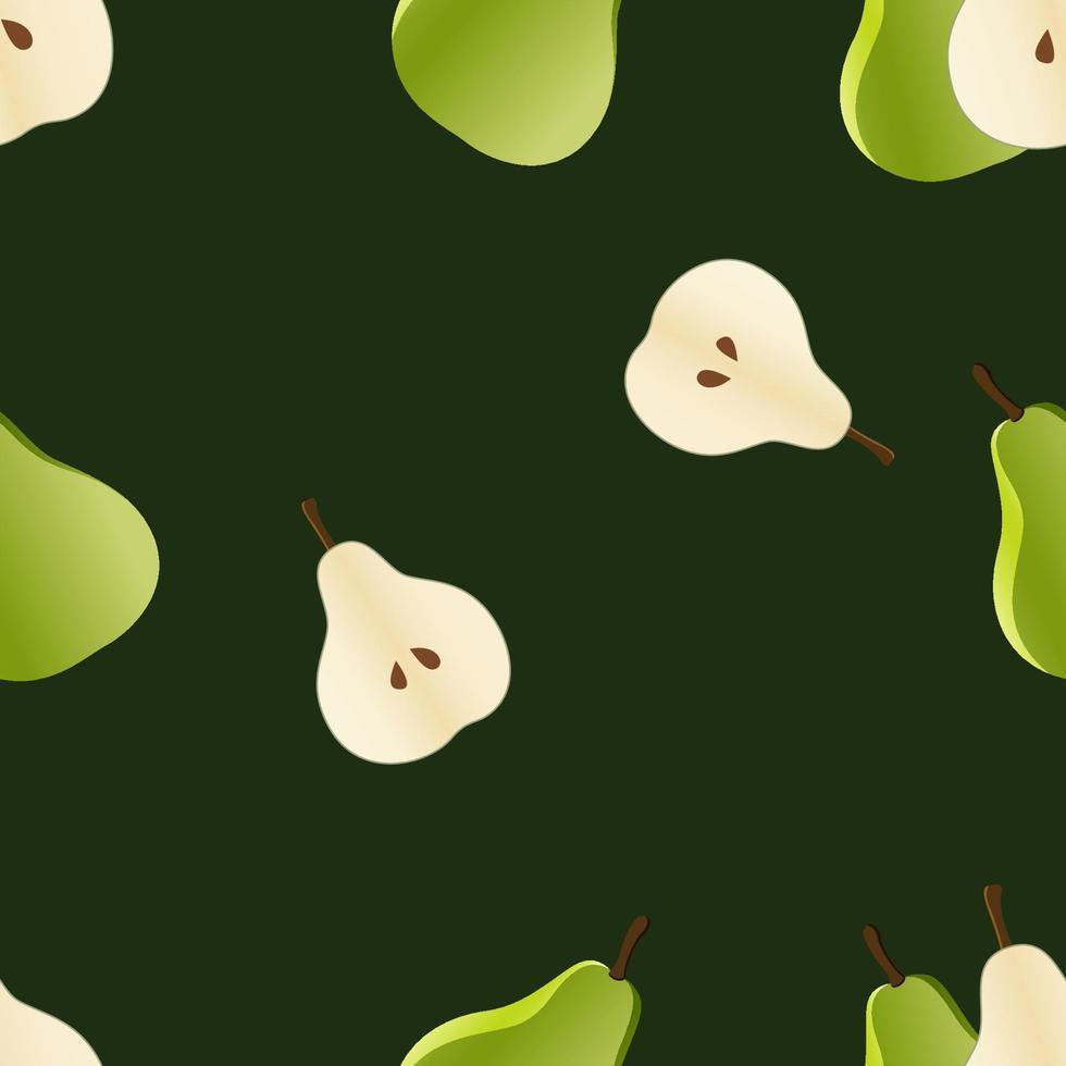 juicy repeat pattern created with Pear fruit, Pear fruit seamless pattern created on flat colored background. vector