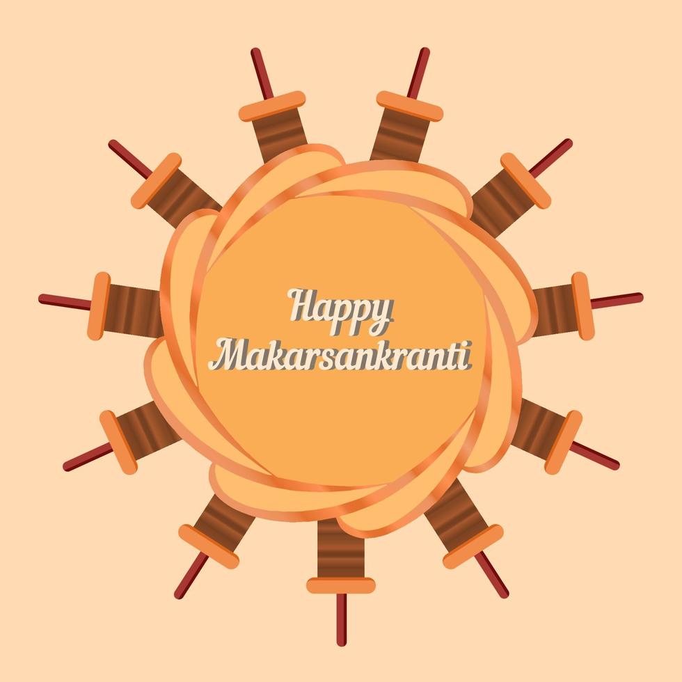 creative makar sankranti vector illustration,