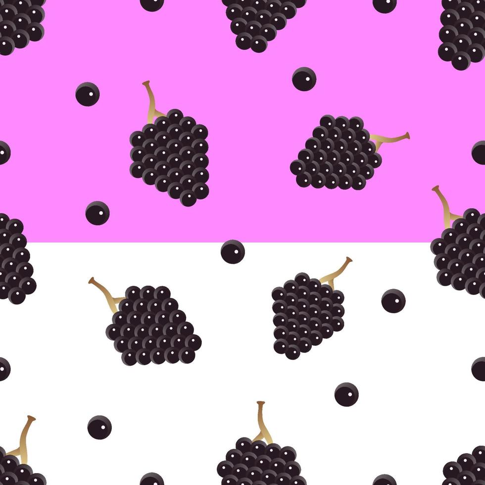 patrón de repetición de uvas, ilustración de vector de patrón de repetición afrutado creado con uva con dos opciones de fondo.