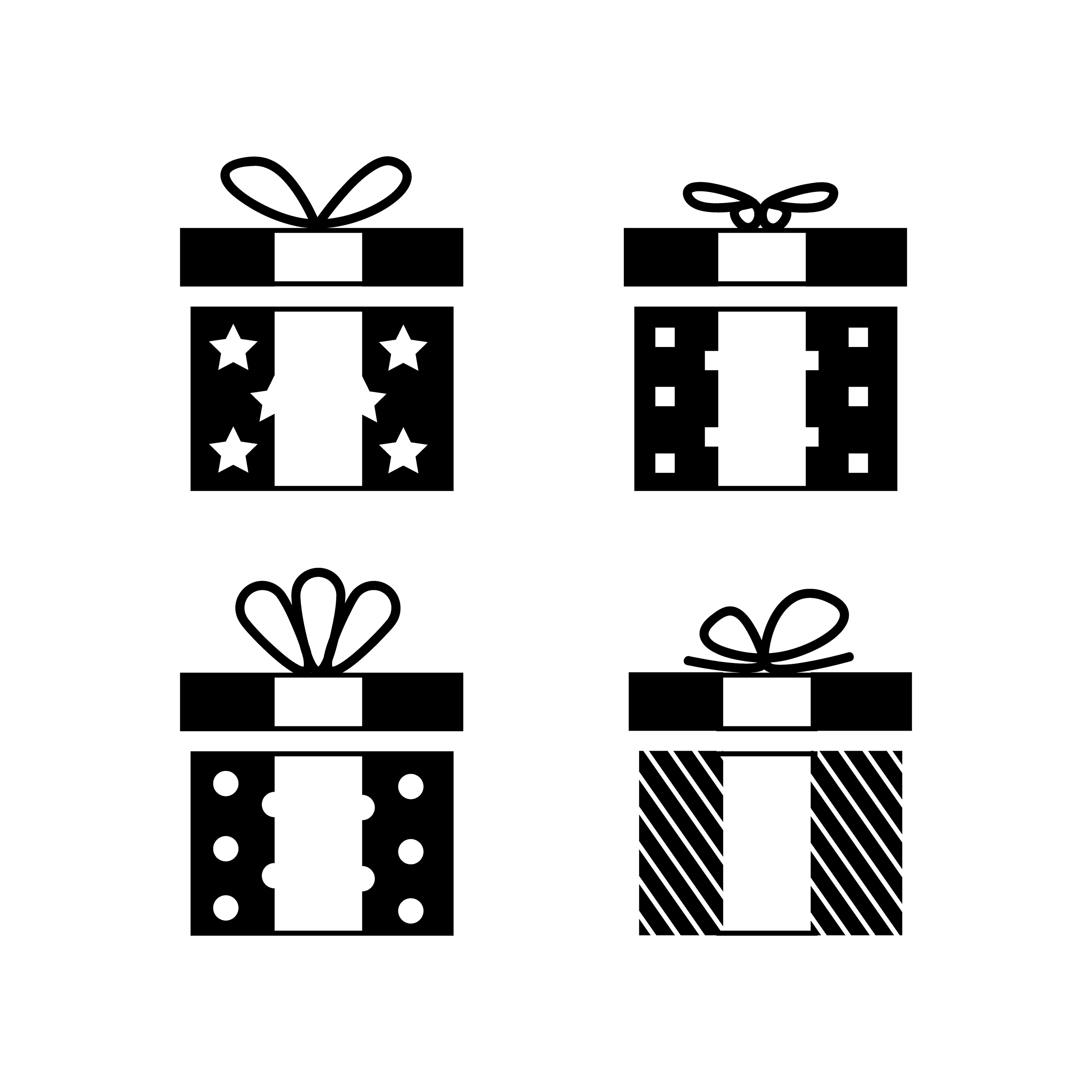 Set of silhouette black gift box design vector 4856299 Vector Art at