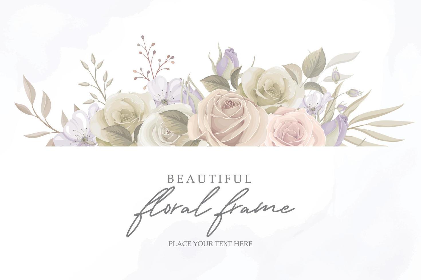 Beautiful floral frame background design vector