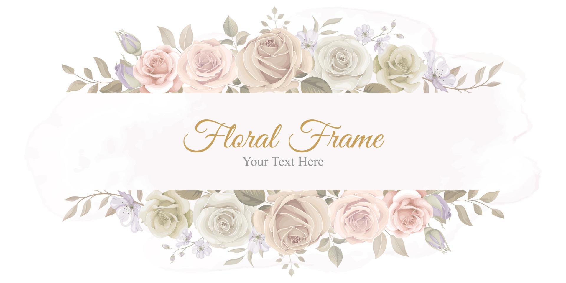 Beautiful floral frame background design vector